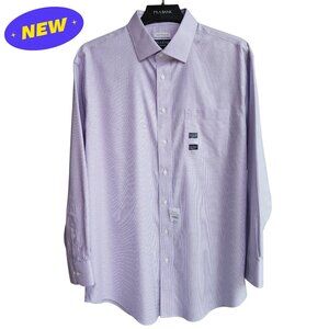 16.5 32/33 Blue Purple White Checked Shirt Jos A Bank Traveler Traditional Fit